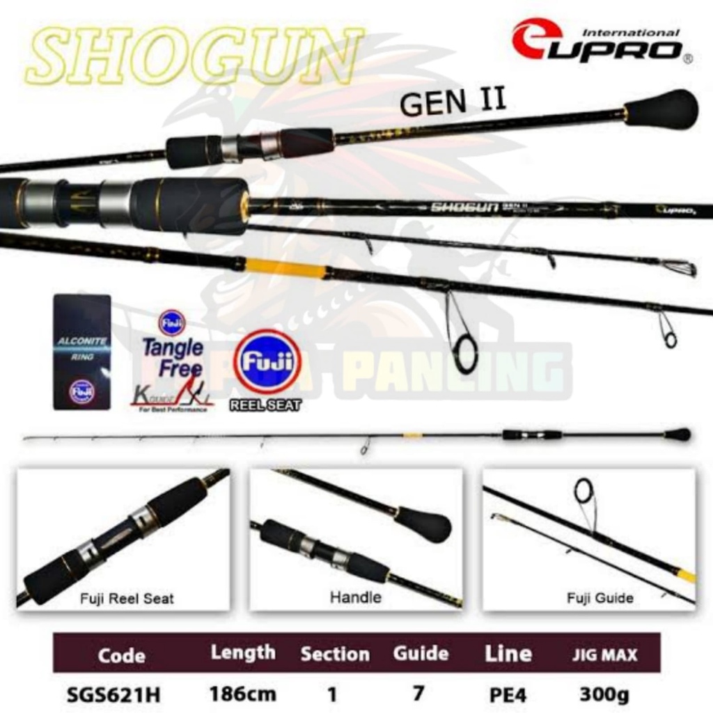 EUPRO SHOGUN GEN II SLOW JIG SGS-621H SPINNING PE 4 + PACKING PVC