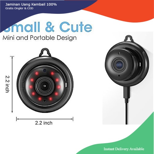 CCTV Kamera Pengintai Wireless WIFI Ip Camera Image Voice Recorder HD 1080P - Aplikasi V380 Slot Mic