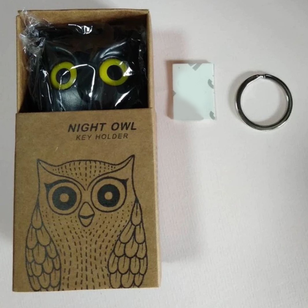 1PCS Black Night Owl Magnetic Wall Key Holder Magnets Keep Keychains Key Hanger Hook Hanging Key It Will Open Eyes OWT