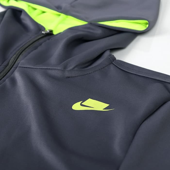 JAKET HOODIE NK NIKE SPORT PACK TRAINING JACKET THUMBHOLE GREY x GREEN