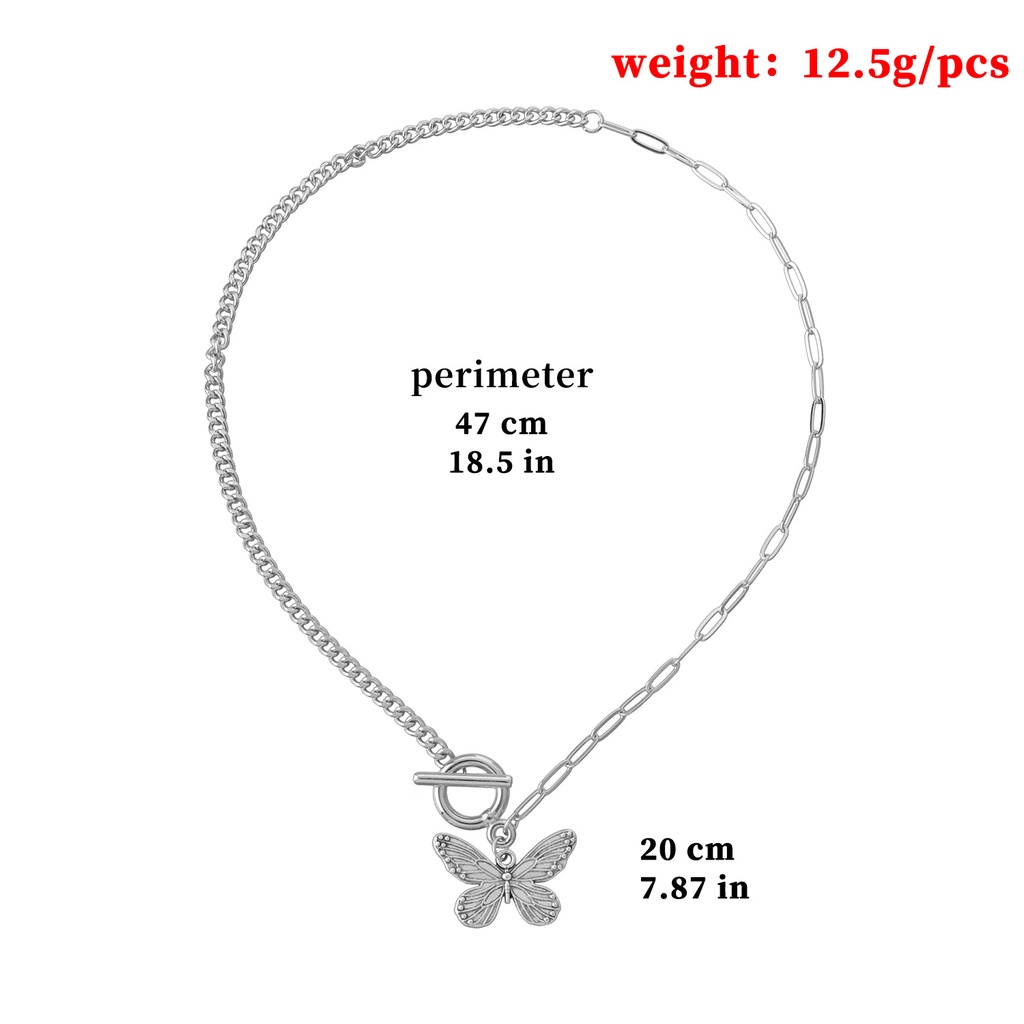 BUTTERFLY Kalung Rantai Liontin Kupu-Kupu Bahan Titanium Steel Gaya Vintage Untuk Wanita