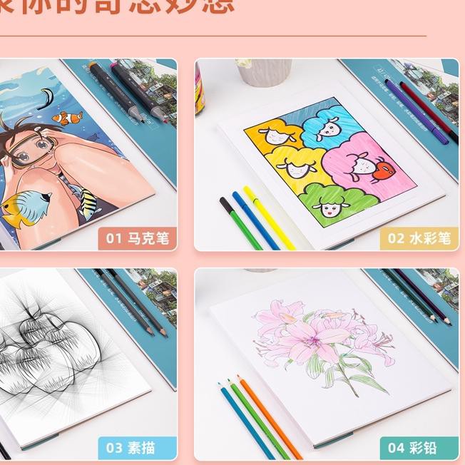 

➱ Deli Marker Pad / Drawing Paper / Sketchbook Buku Gambar Untuk Spidol Warna 30 Lembar 73609 73610