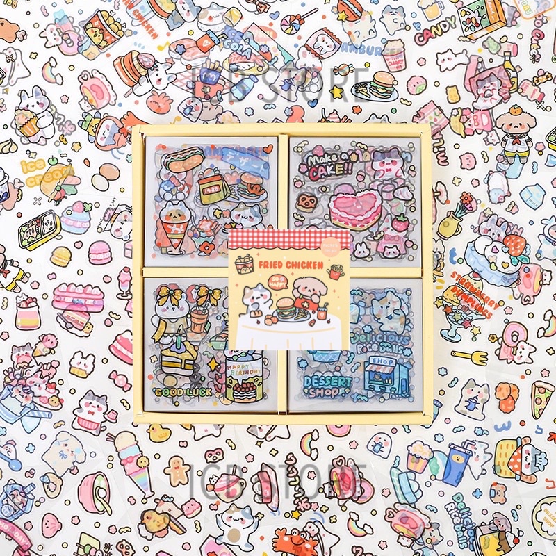 1 Lembar Stiker Aesthetic Tumblr Hp / Stiker Lucu Telado-FRIED CHICKEN PVC