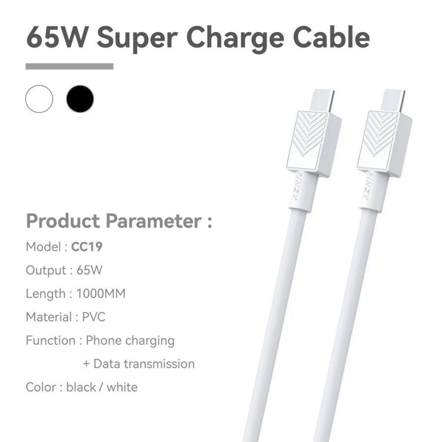 Kabel Data Fast Charging CC19 Type C to C PD 65W