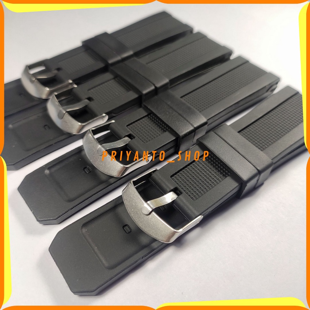 Tali Karet Jam Tangan 24mm 2,4cm Rubber Strap Hitam Murah WH72