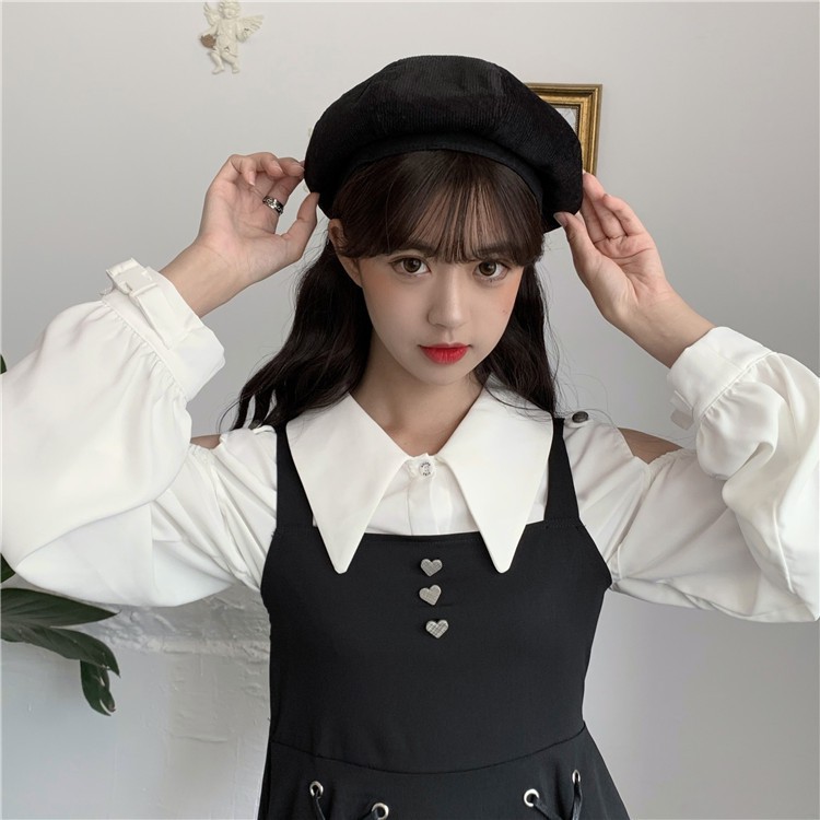 TBCO topi labu beret corduroy baret hat retro style high quality import korea jepang