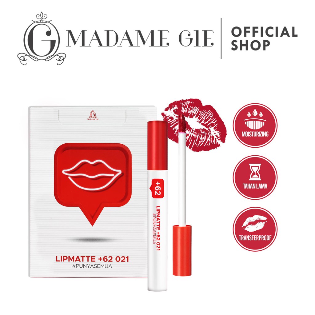 Madame Gie Lip Matte +62 - Make Up Lipstick | Lip Cream