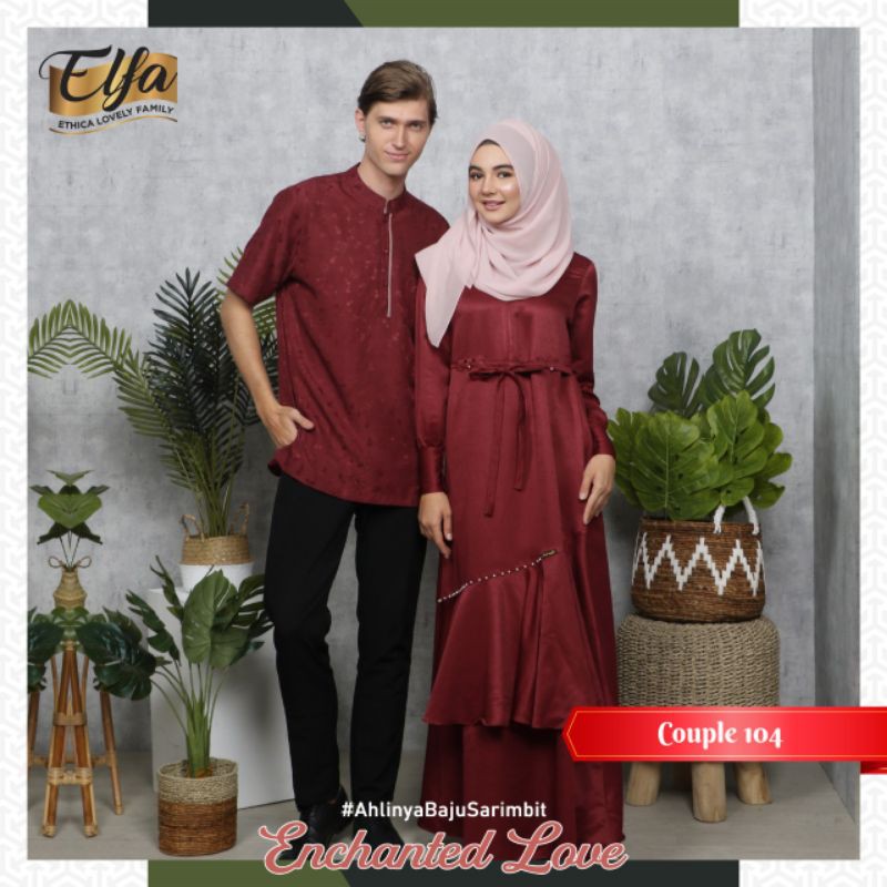 ( Sarimbit Ethica Couple 104 Maroon ) Gamis Ethica Kagumi 186 Kahfi 131