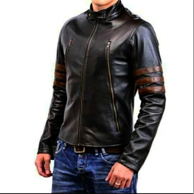 Jaket semi kulit pria wolverine xman / leather jacket for man