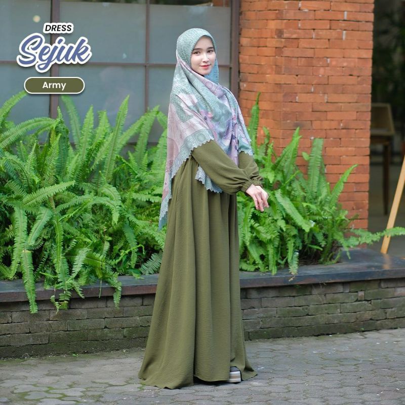 Promo FREE KAOS KAKI PREMIUM READY SET & DRESS SEJUK ELBINA HIJAB - GAMIS MURAH DRESS ELBINA -