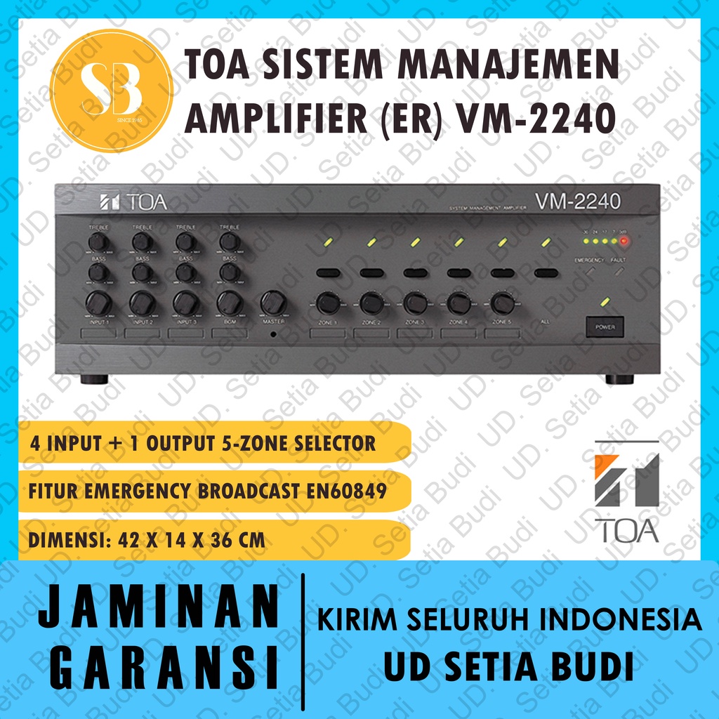 TOA Sistem Manajemen Amplifier (ER Version) VM-2240