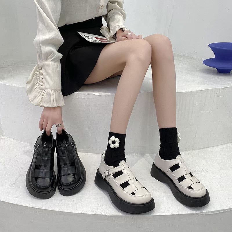 AVANCEID 1886 Sepatu Sandal Sneakers Heels Wanita Kerja Docmart Hitam Import