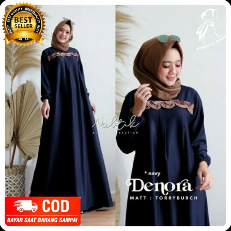 Baju Gamis Gamis Syari Dress Syari Wanita Terbaru 2021 Denora Dress