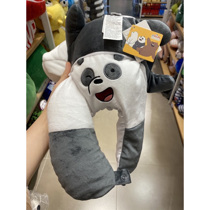 We bare bears boneka panda beruang teddy bear grizzly ice bear bantal leher mainan anak bayi pillow