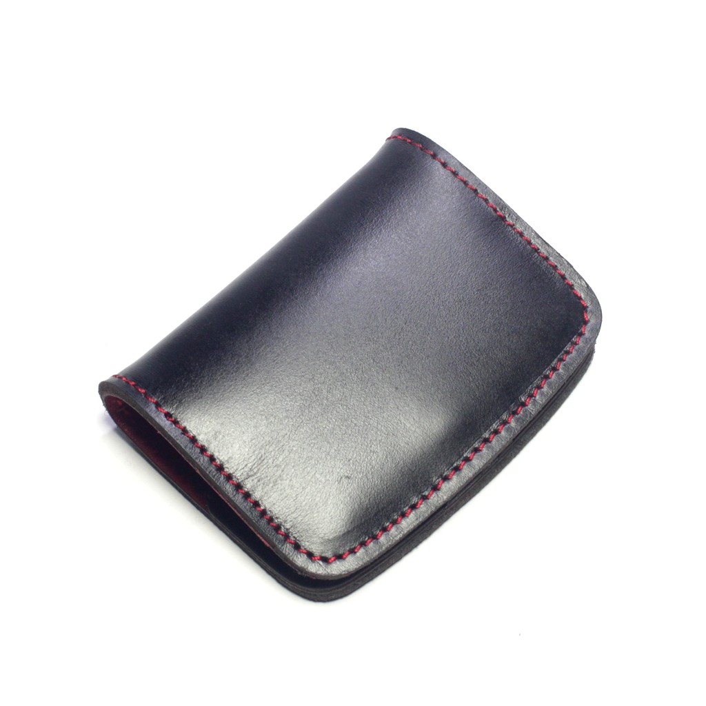 dompet kartu kulit asli model dua warna card wallet kancing - PHWL934