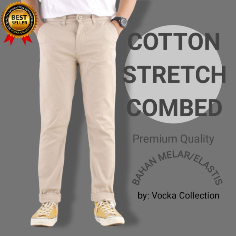 CELANA PRIA CHINO Slim fit Panjang Pria Kerja kantor Santai Liburan Cowok Original VOCKA Denim