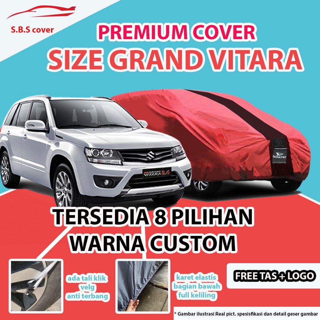 Body Cover Mobil OUTDOOR PREMIUM GRAND VITARA / Sarung Mobil Vitara / Mantel Mobil Vitara / Mantol