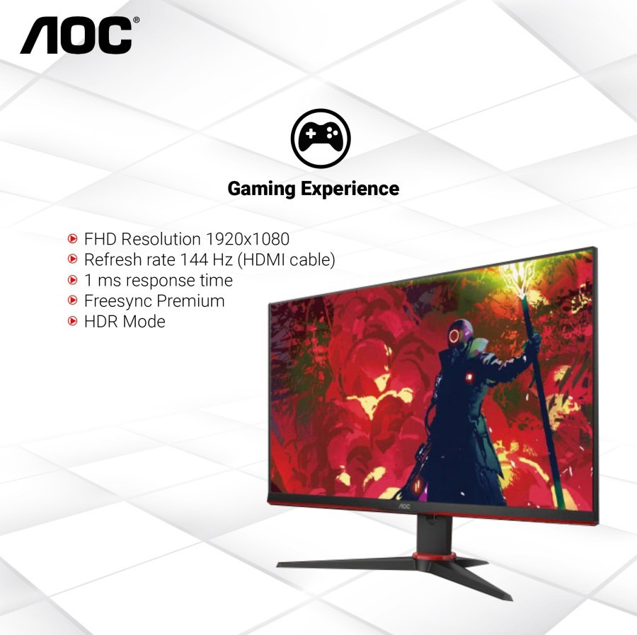 Monitor LED Gaming AOC 24G2E IPS Full HD HDMI 144Hz 1ms