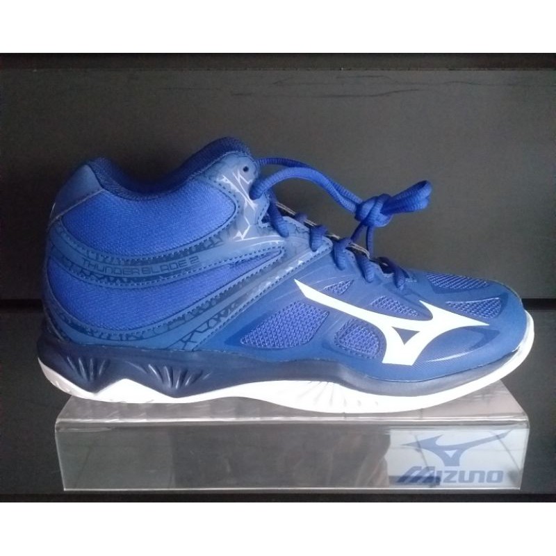 promo sepatu mizuno thunder blade 2 mid blue reflex original