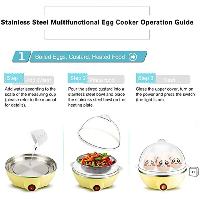 Electric Egg Cooker Boiler Alat Perebus 7 Telur Elektrik poached egg