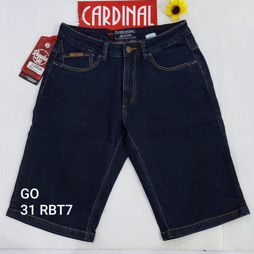 gof 31-CBV CARDINAL JEANS Celana Pria Celana Pendek Bermuda Casual Sobek Slimfit Reguler Fit Reguler