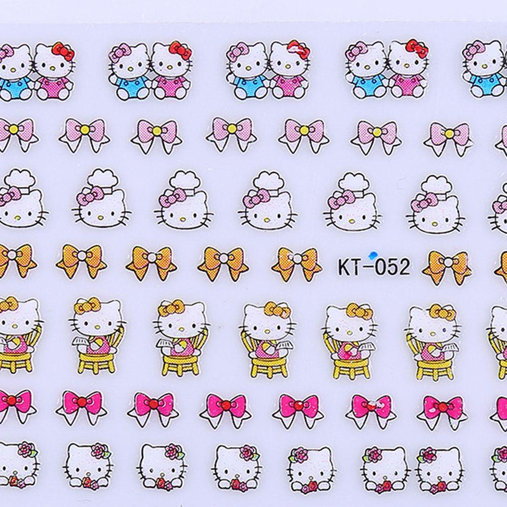 [Elegan] Stiker Kuku Gadis 30Pcs/set Perekat Diri Manikur Aksesoris Kucing Kartun Nail Art Dekorasi