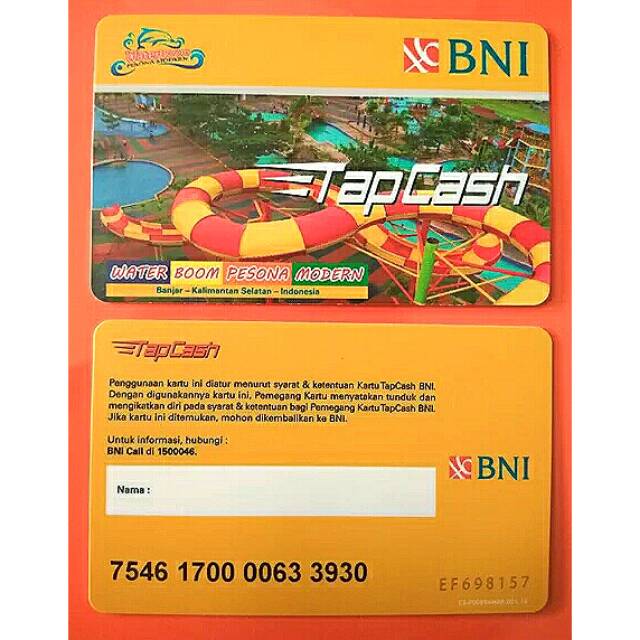 BNI Tapcash edisi WATER BOOM /Like eMONEY eTOLL Flazz or Brizzi