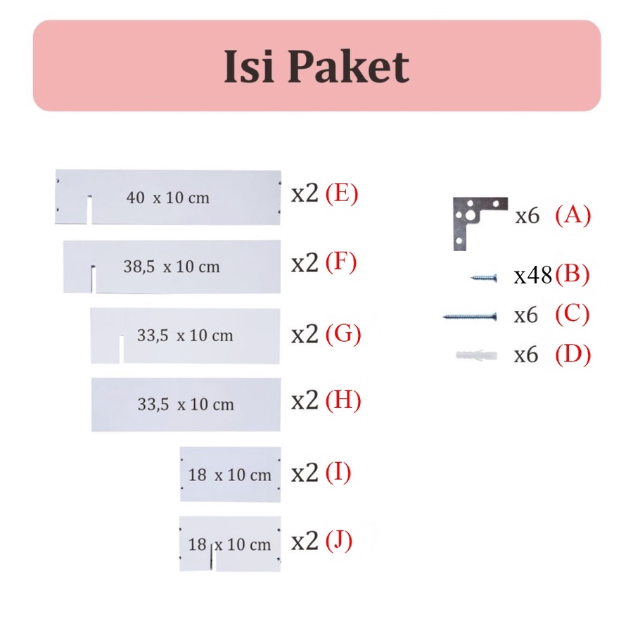 Rak Dinding Minimalis Kotak Set M931