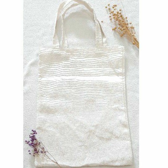 TOTEBAG KANVAS TEBAL BROKEN WHITE POLOS MURAH