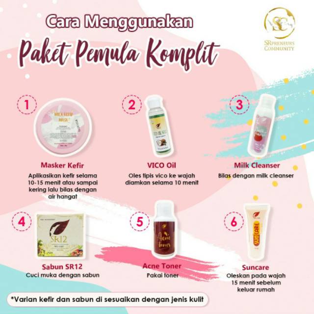 PAKET PEMULA KOMPLIT SR12/SKINCARE KOMPLIT SR12/BEST PEMULA/