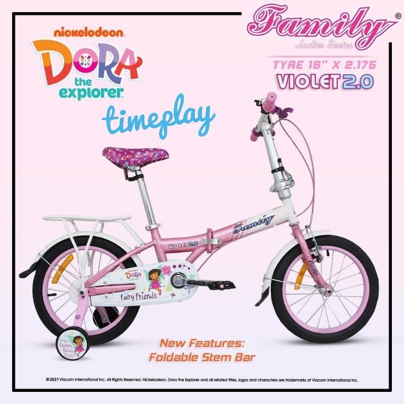 Family Sepeda Lipat ukuran 16 inch Anak Perempuan Violet 2.0 Dora Explorer Touring 2.0