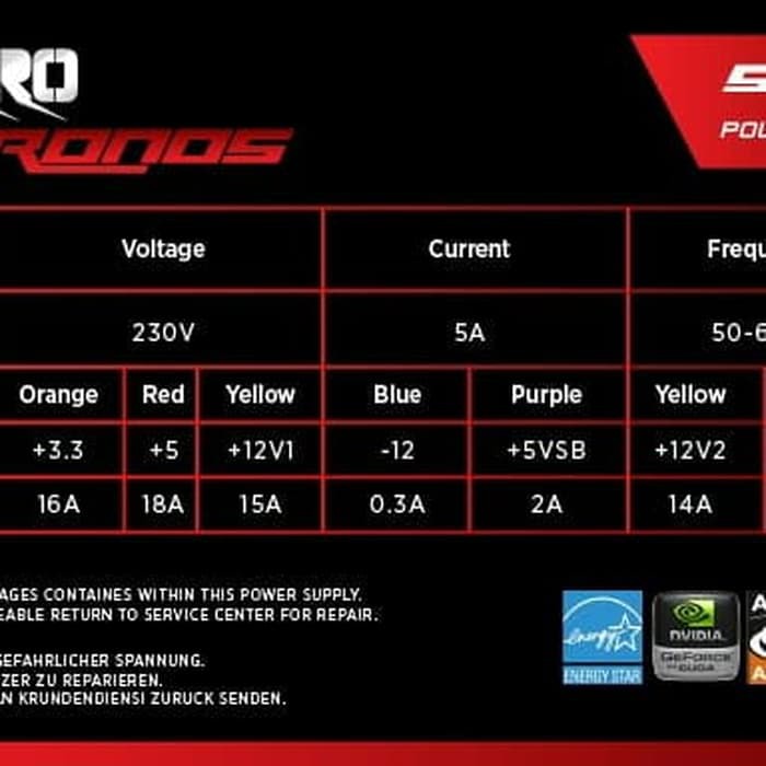 POWER SUPPLY VARRO CHRONOS 500W