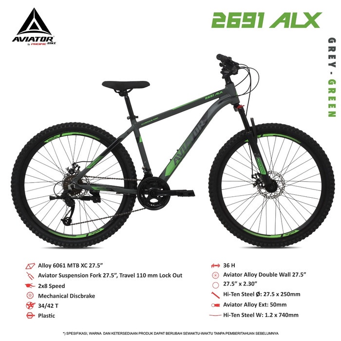 Sepeda Gunung 27,5 MTB AVIATOR 2691 ALX