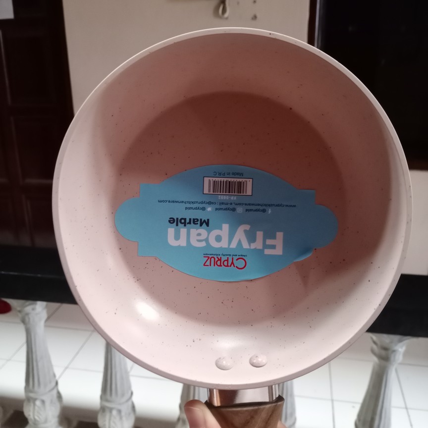 Cypruz Fp0692 16cm Fry Pan Mini Marble Coating Gagang Kayu Marbel