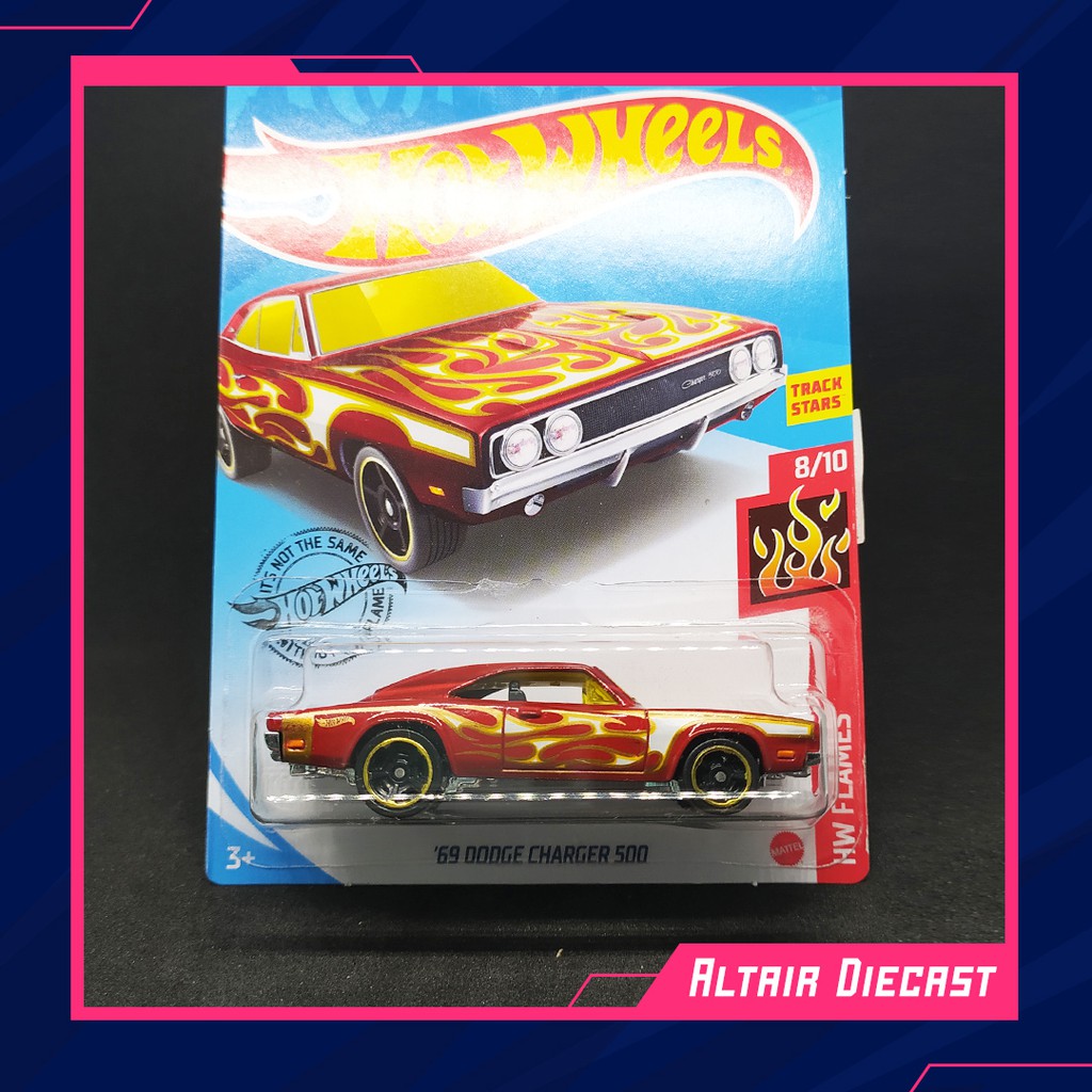 Hot wheels '69 Dodge Charger 500 (Mobil Mainan Miniatur)