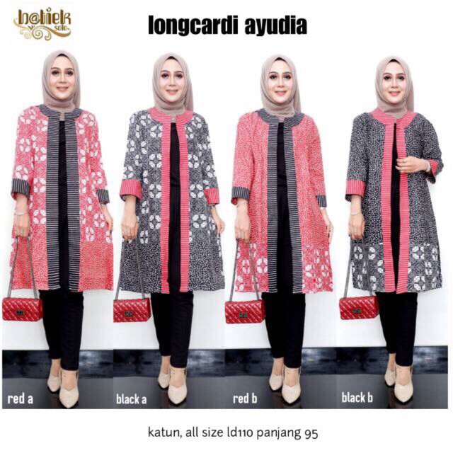 Long Cardi Ayudia Longcardi Outer Longvest Batik Cardigan Kantor Pesta Kondangan Cantik Modern