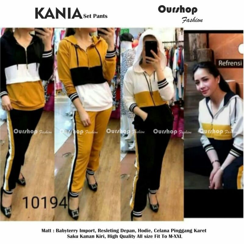 Kania Set  Ready Babytery import resleting depan hoodie celana karet Allsize