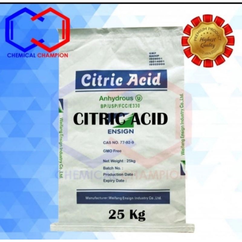 Citric Acid Anhydrous / Citric Acid / Asam Sitrat - 25 KG (1 Zak)