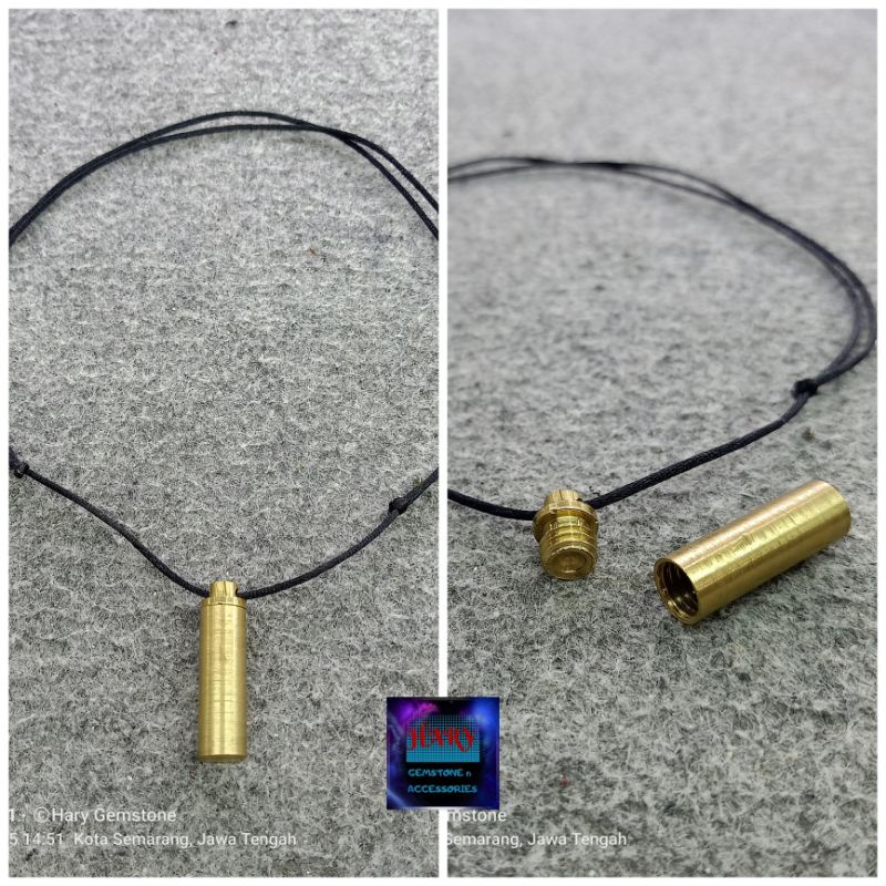 Kalung liontin tabung kuningan