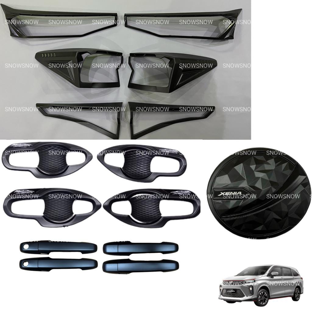 Paket Garnish Depan Belakang Outer Handle Tank Cover Avanza Veloz Xenia 2022 2023 2024 2025 Non Smartkey Hitam