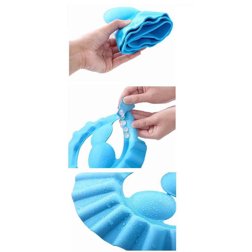 Topi Keramas Anak Bayi -- AC 316 -- dengan Kancing Penutup Telinga Bahan Sponge / Baby Shower Cap / Topi Mandi Anak Untuk keramas agar mata dan telinga tidak kemasukan air mencegah sakit mata dan infeksi telinga - perlengkapan mandi bayi dan anak