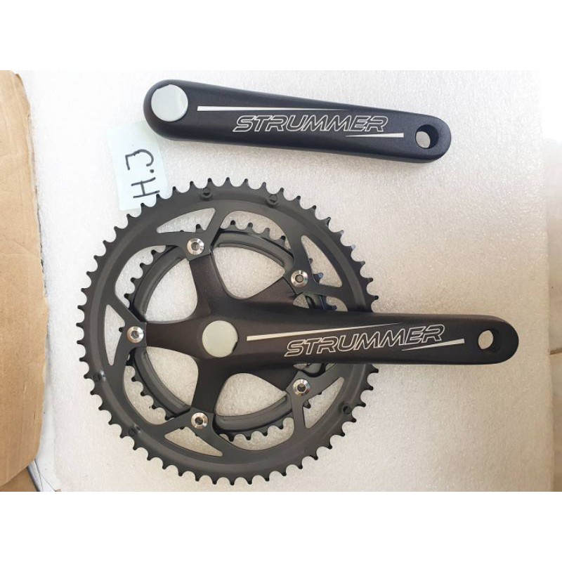 Crank Double Road Seli Strummer 53-39T Arm 170 Minion Sepeda Lipat