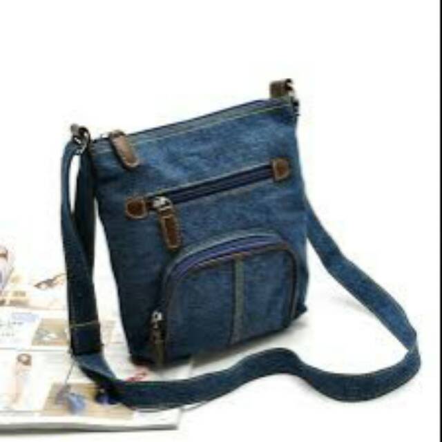 Tas selempang wanita bahan jeans