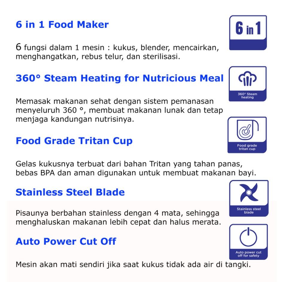 Baby Safe LB012 Food Maker 6 in 1 Alat Pengolah Makanan Bayi LB012