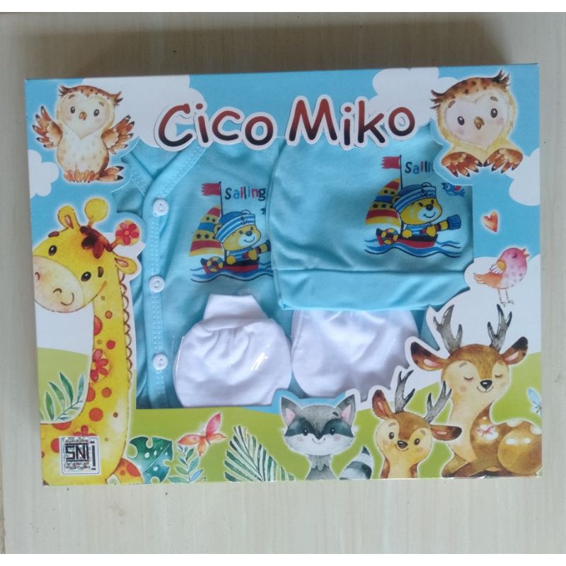 Baju set bayi kotak / Baju set cico mico