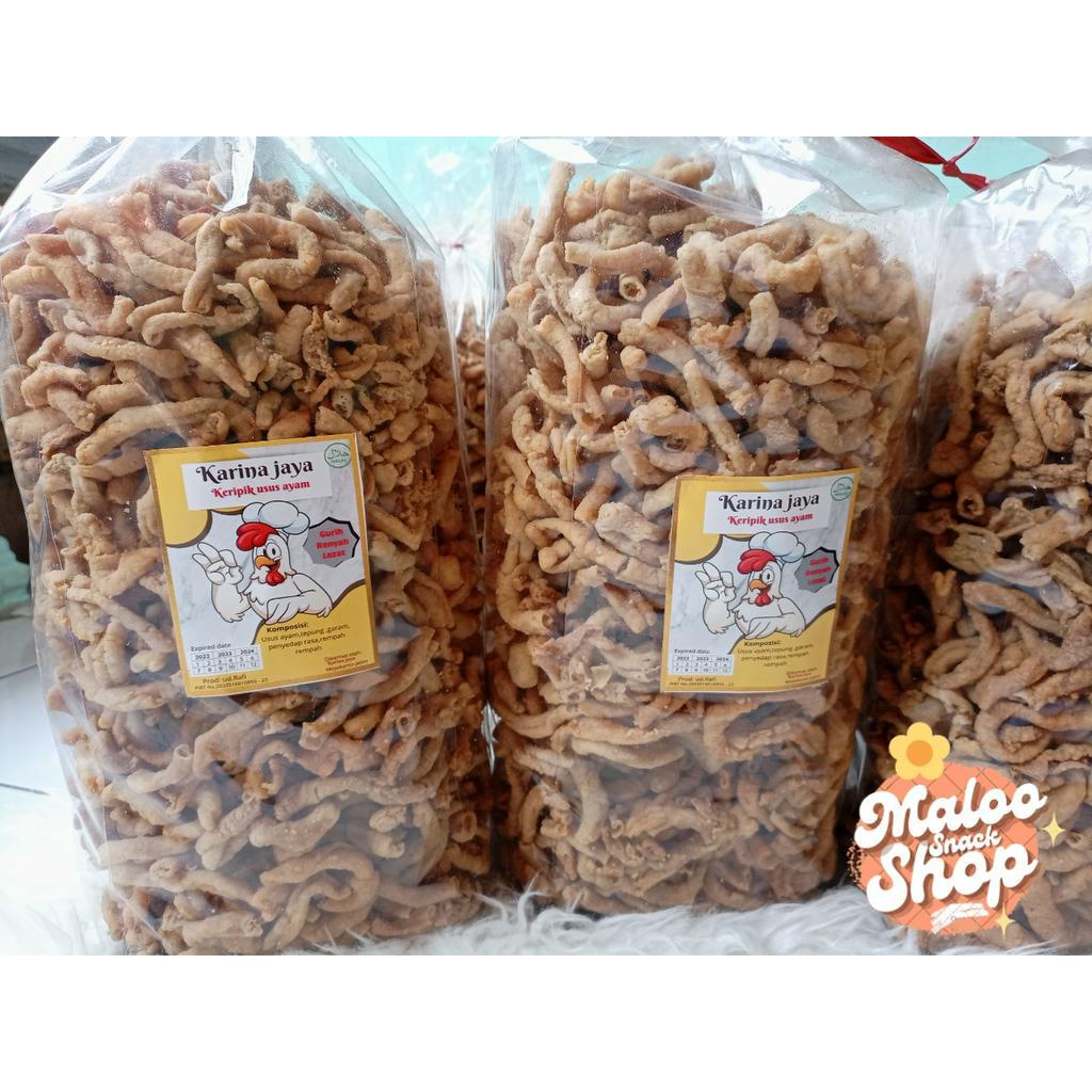 

2kg (1bal) Kripik Usus Ayam Premium Free Bubble Wrap Dan Kardus Gurih Enak