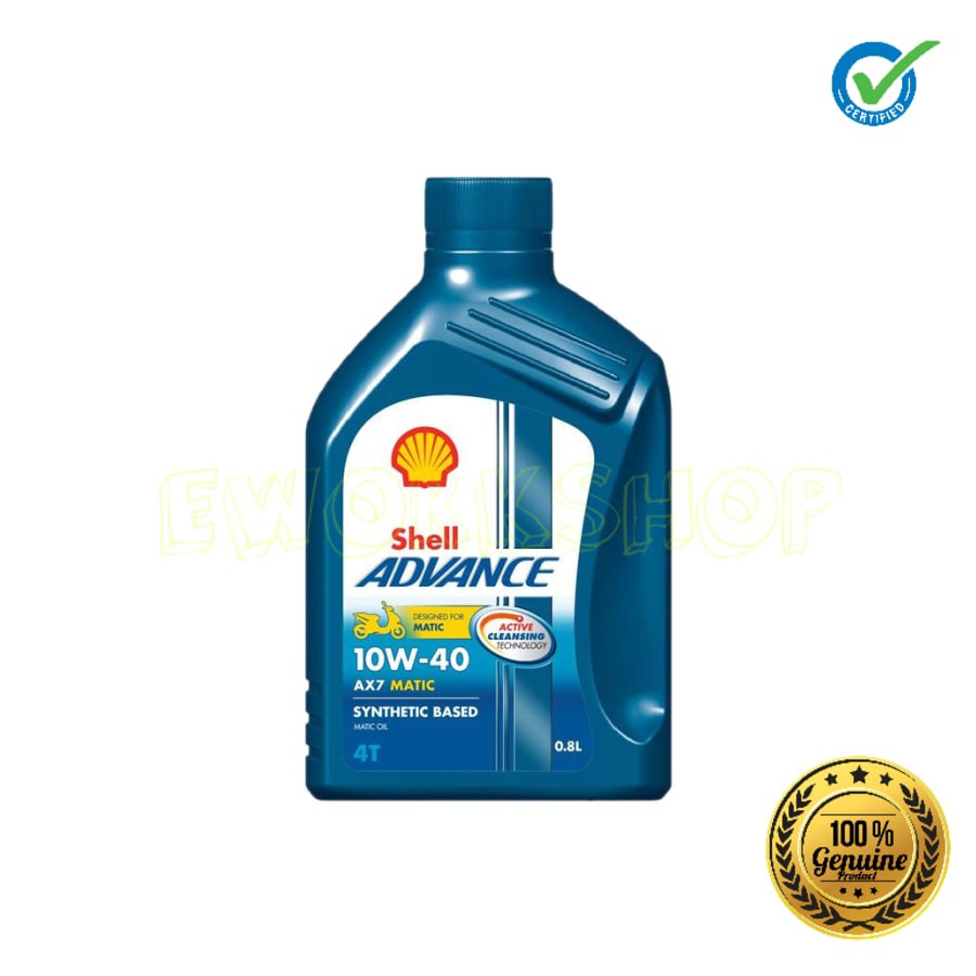 OLI SHELL ADVANCE 4T AX7 SCOOTER MATIC 10W-40 1 L 100% Original Product