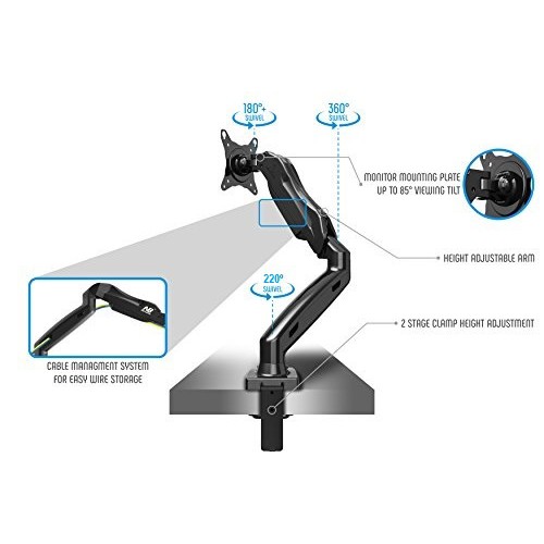 Bracket Monitor NB F-80 Gas-Spring / Bracket Tv Meja 17&quot;-27&quot; / Bracket Monitor Flexibel