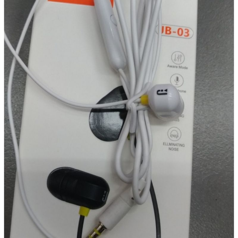 Handsfree Headset Earphone JB-03 + Mic Extra Bass - J