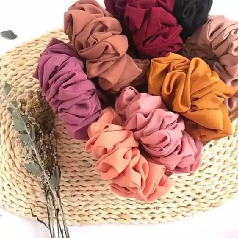 [ 1 KG - 40 PCS ] Scrunchy Cepolan Hijab / Scrunchie Size Besar / Ikat Rambut Hijaber / Kunciran